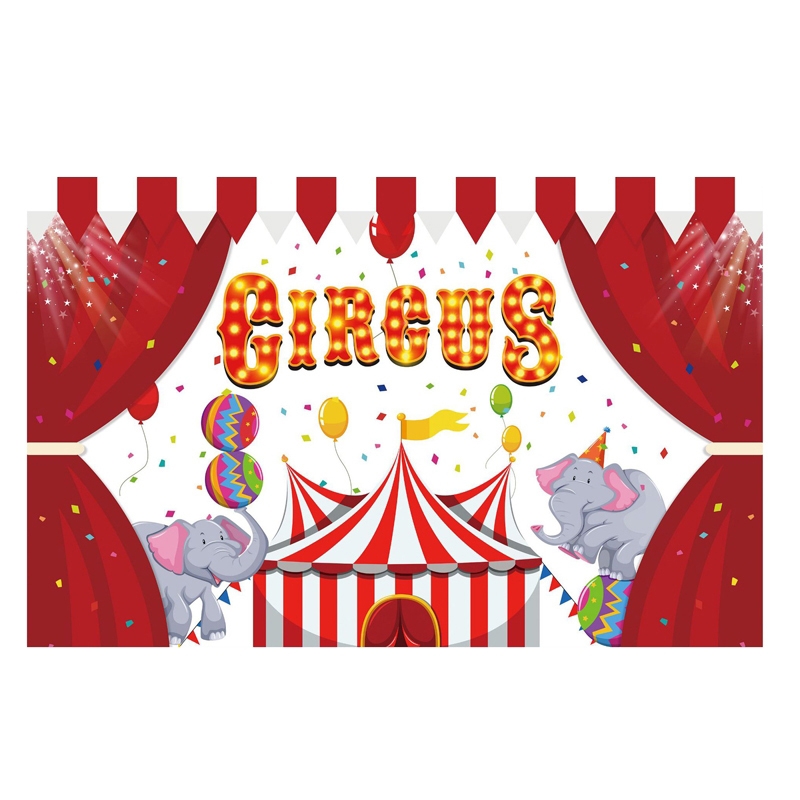 Animal Amusement Park Carnival Theme Background Banner Pull Flag Circus Background Decorative Cloth(W23020201) - Shopkiz.com