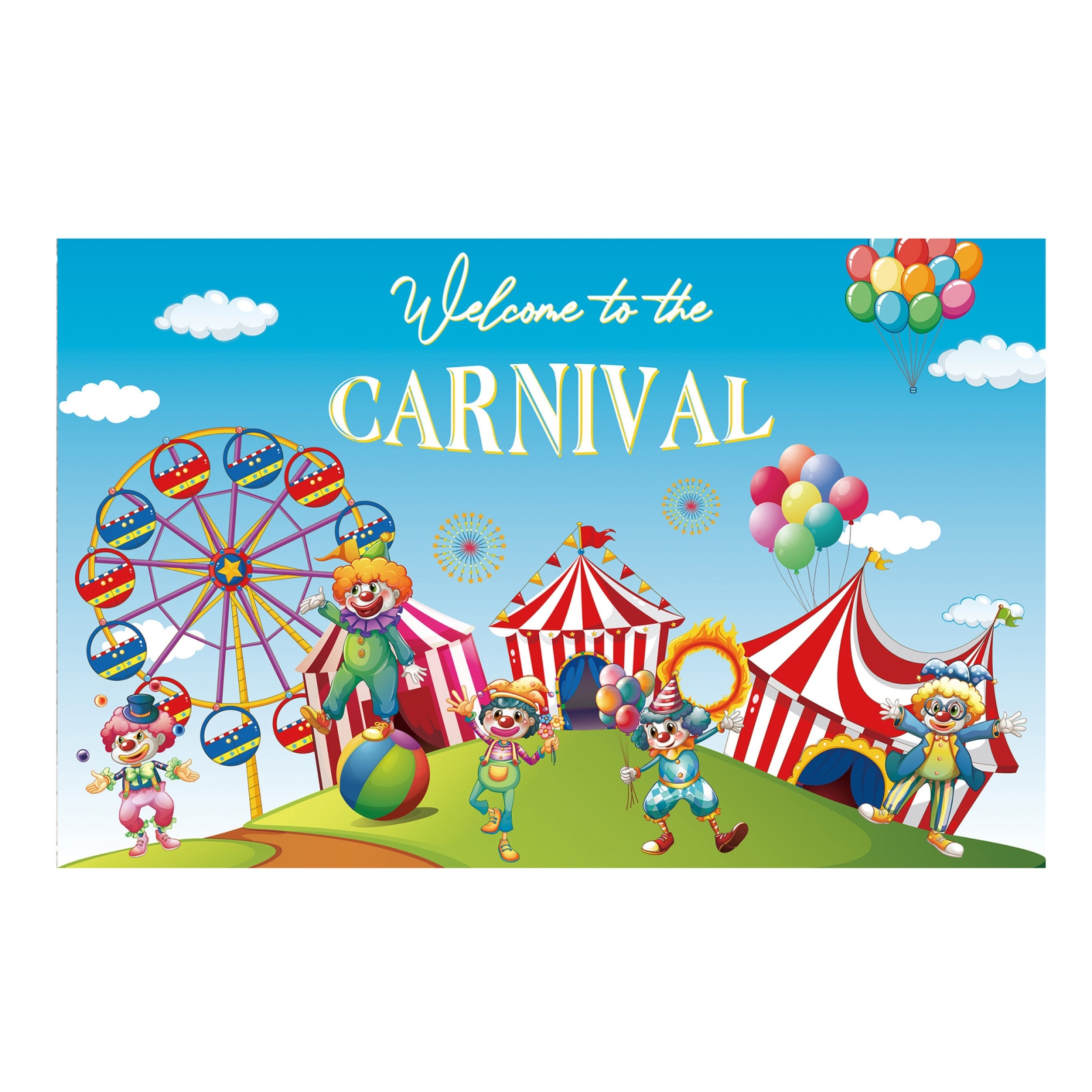 Animal Amusement Park Carnival Theme Background Banner Pull Flag Circus Background Decorative Cloth(W23022703) - Shopkiz.com