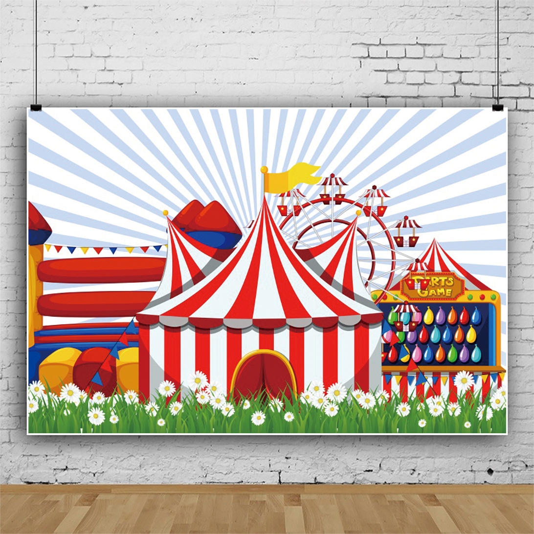 150 x 100cm Circus Clown Show Party Photography Background Cloth Decorative Scenes(MDZ00333) - Shopkiz.com