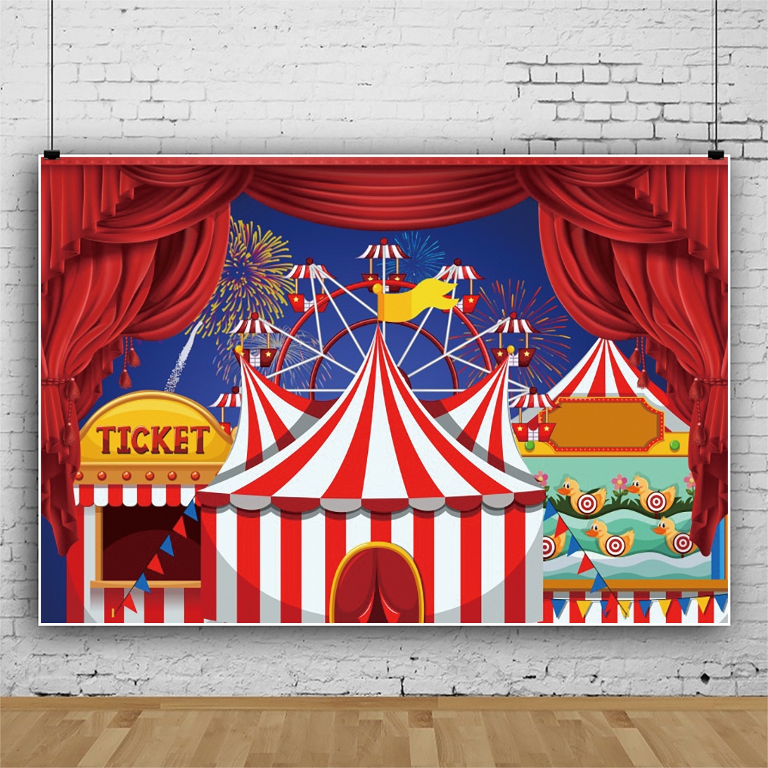150 x 100cm Circus Clown Show Party Photography Background Cloth Decorative Scenes(MDZ00335) - Shopkiz.com