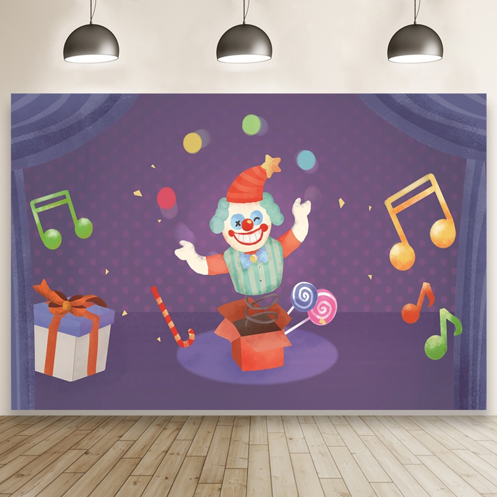 150 x 100cm Circus Clown Show Party Photography Background Cloth Decorative Scenes(MDT02788) - Shopkiz.com