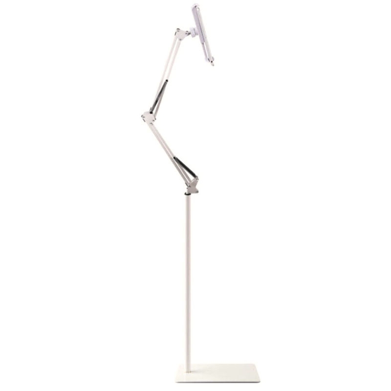 175cm Mobile Phone Tablet Live Broadcast Bedside Lifting Bracket Cantilever Floor Model (White) - Shopkiz.com