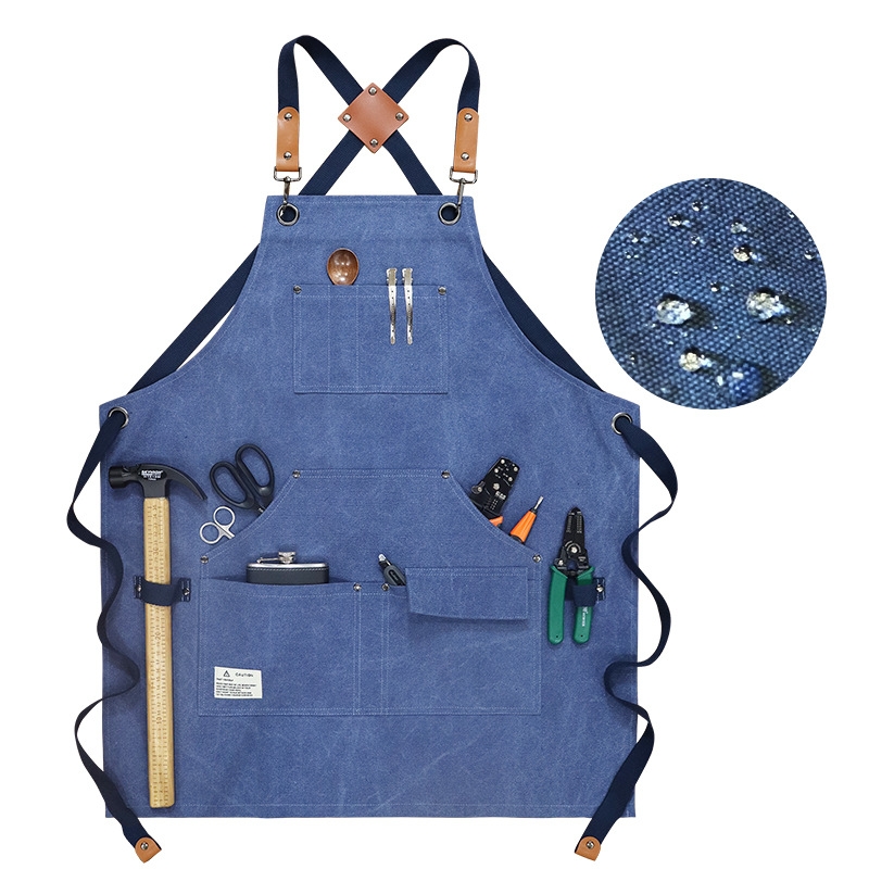 Carpentry Electrician Garden Heavy Canvas Workwear Apron, Color: Blue - Shopkiz.com