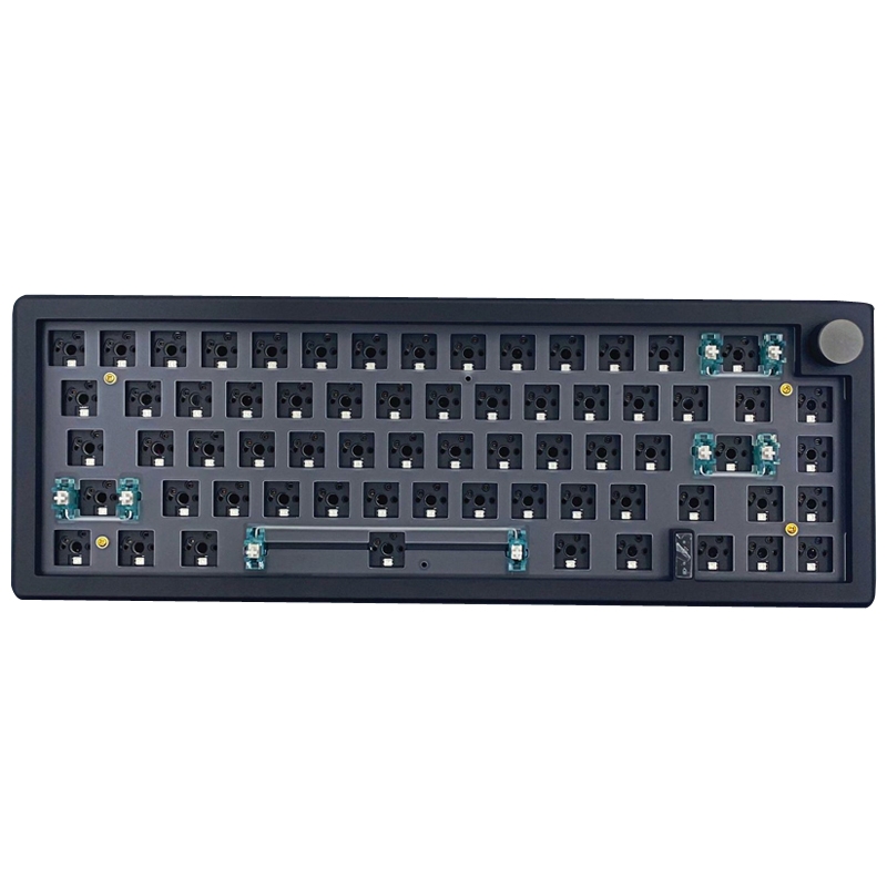 67 Keys Three-mode Customized DIY With Knob Mechanical Keyboard Kit Supports Hot Plug RGB Backlight, Color: Black - Shopkiz.com