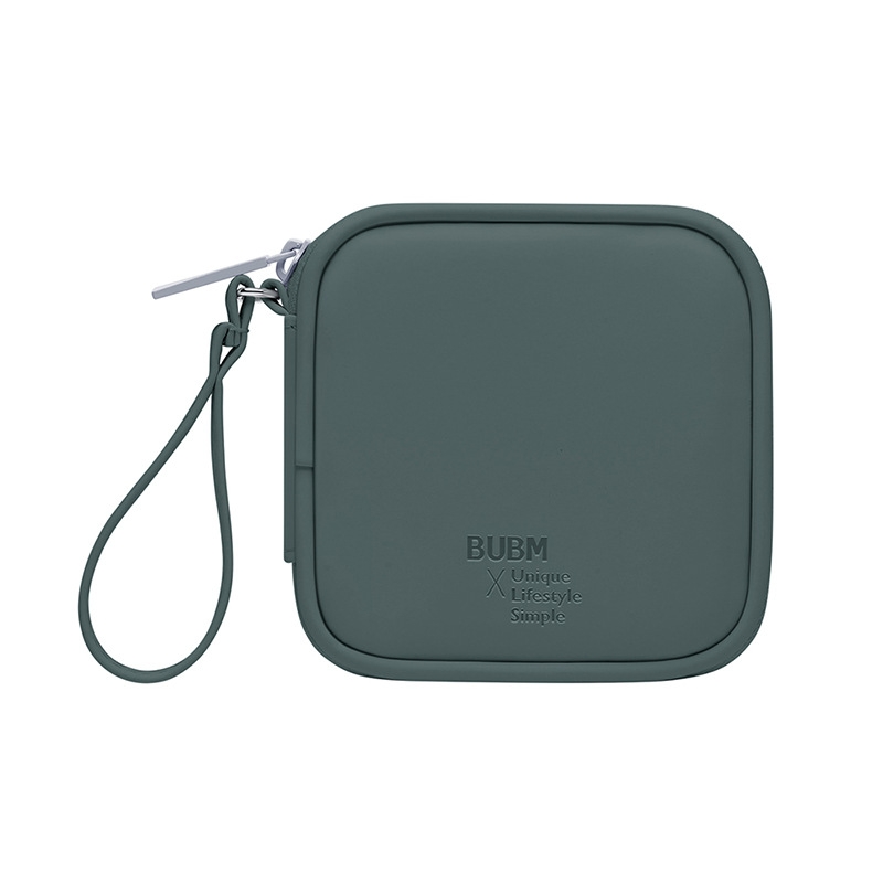 BUBM Headset Bag Portable Mini -Headset Data Cable U Disk PU Headphone Storage Package(Lake Green) - Shopkiz.com