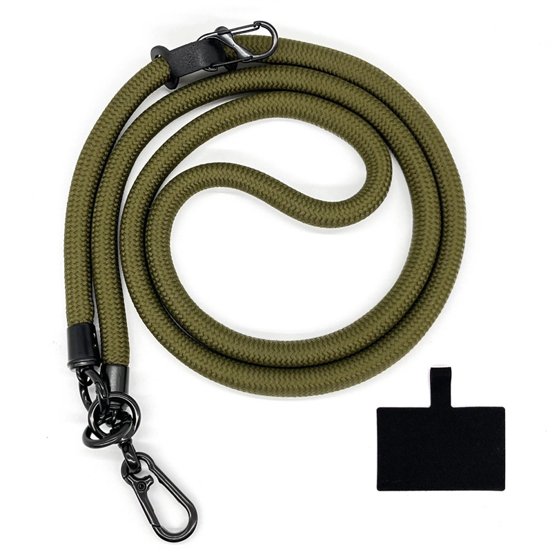 10mm Thick Rope Mobile Phone Lanyard Spacer Adjustable Anti Theft Phone Strap(NO.14 Army Green) - Shopkiz.com