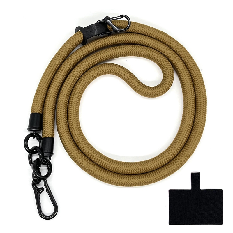 10mm Thick Rope Mobile Phone Lanyard Spacer Adjustable Anti Theft Phone Strap(NO.18 Brown Gold) - Shopkiz.com