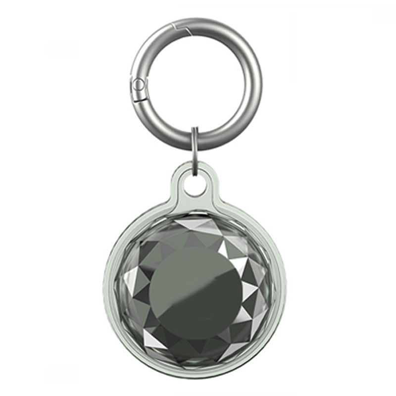 For AirTag 2nd Gen / AirTag 1st Gen Locator Protective Case Keychain TPU All Inclusive Waterproof Cover(Transparent Green) - Shopkiz.com