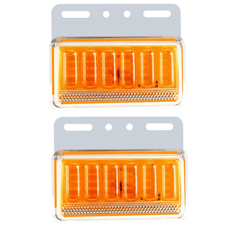 2pcs 24V Truck LED Side Light Car Strong Light Waterproof Super Bright Tire Lamp(Yellow) - Shopkiz.com