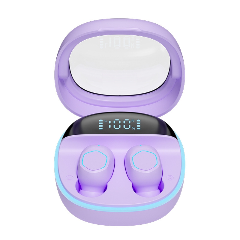 Transparent Bluetooth Earphones Wireless In-Ear HIFI Music TWS Gaming Sports Headset(Purple) - Shopkiz.com