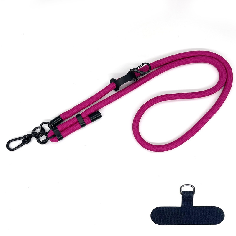10mm Thick Rope Mobile Phone Anti-Lost Adjustable Lanyard Spacer(Rose Color) - Shopkiz.com