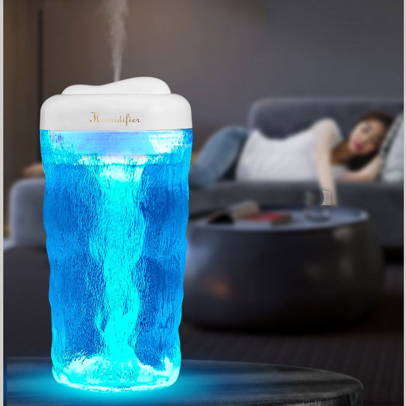 Iceberg Small Car Humidifier Atomization Mute Colorful Aromatherapy Machine(White) - Shopkiz.com
