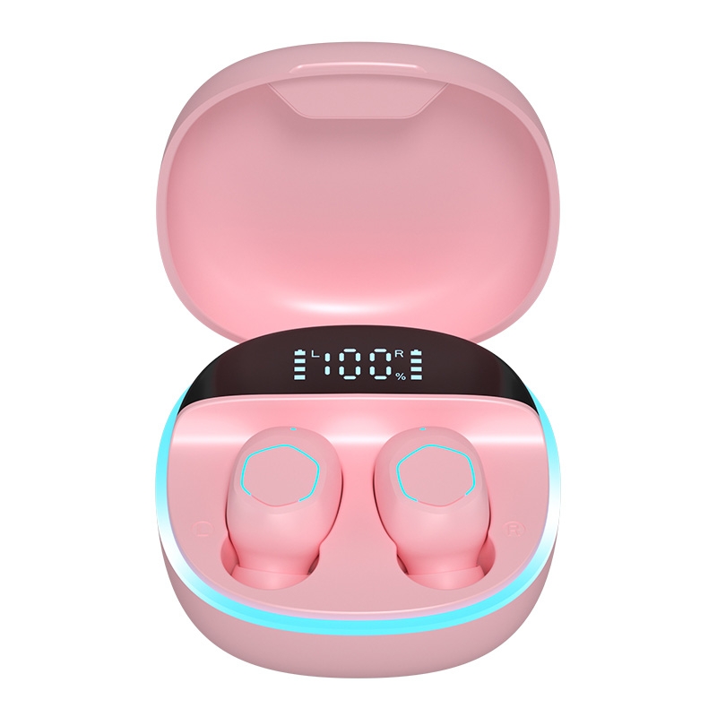 M13 LED Digital Display Wireless In-Ear Noise Reduction Bluetooth Headset Sport Headphones(Pink) - Shopkiz.com