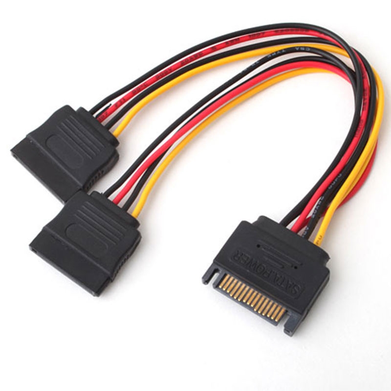 0.2m 15P to Dual 15P One to Two SATA Hard Drive Power Conversion Cable - Shopkiz.com