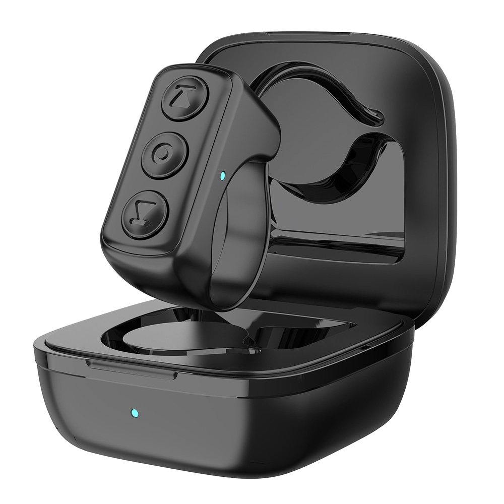 Mobile Phone Bluetooth Fingertip Remote Control Ring With Charging Compartment(Black) - Shopkiz.com