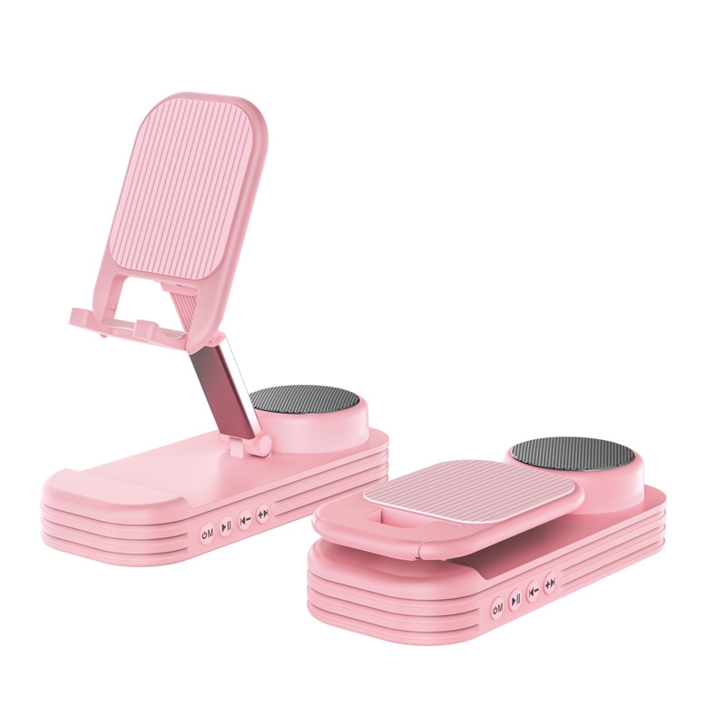 2-in-1 Desktop Bluetooth Speaker Stand Mobile Phone Tablet Holder(Pink) - Shopkiz.com