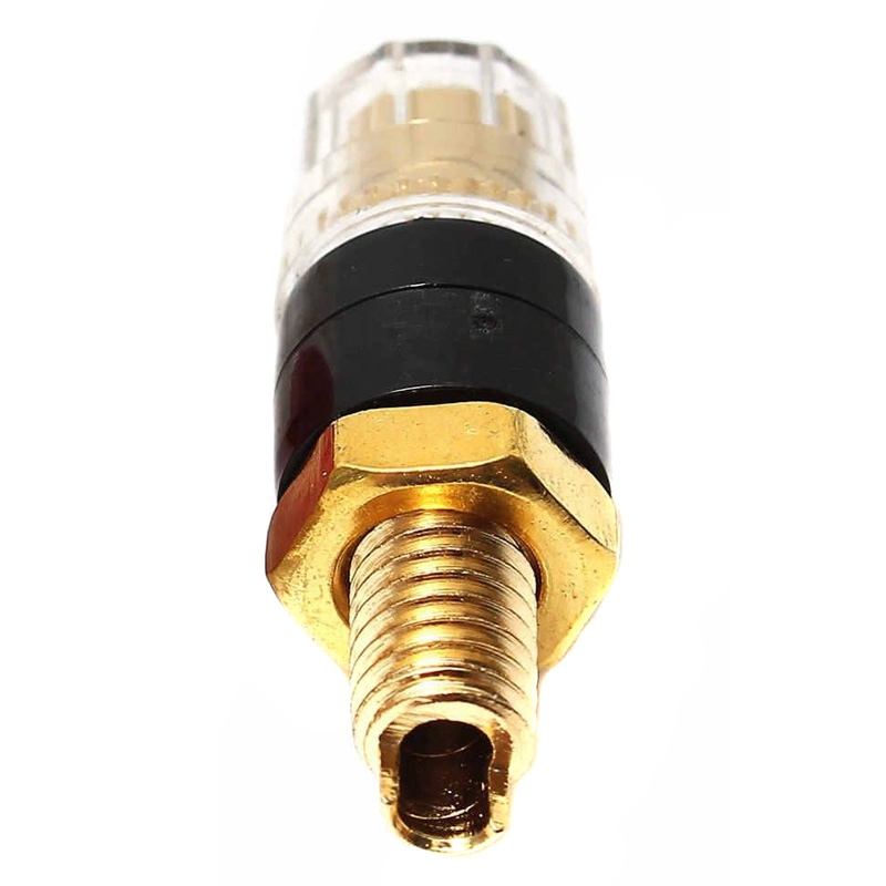 Small Copper Transparent Audio Column M4 Crystal Banana Holder Terminal Block(Black) - Shopkiz.com