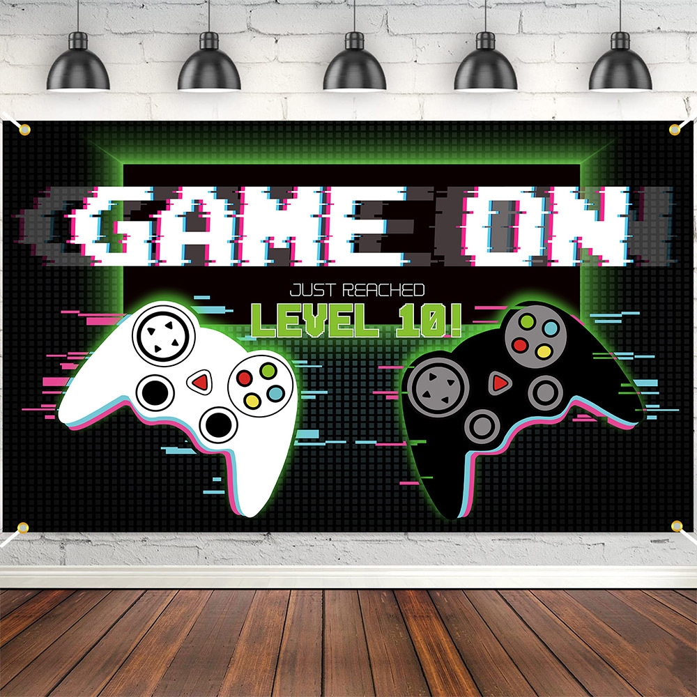 180x110cm Game Console Theme Birthday Background Birthday Party Decoration Banner(2023SRB53) - Shopkiz.com