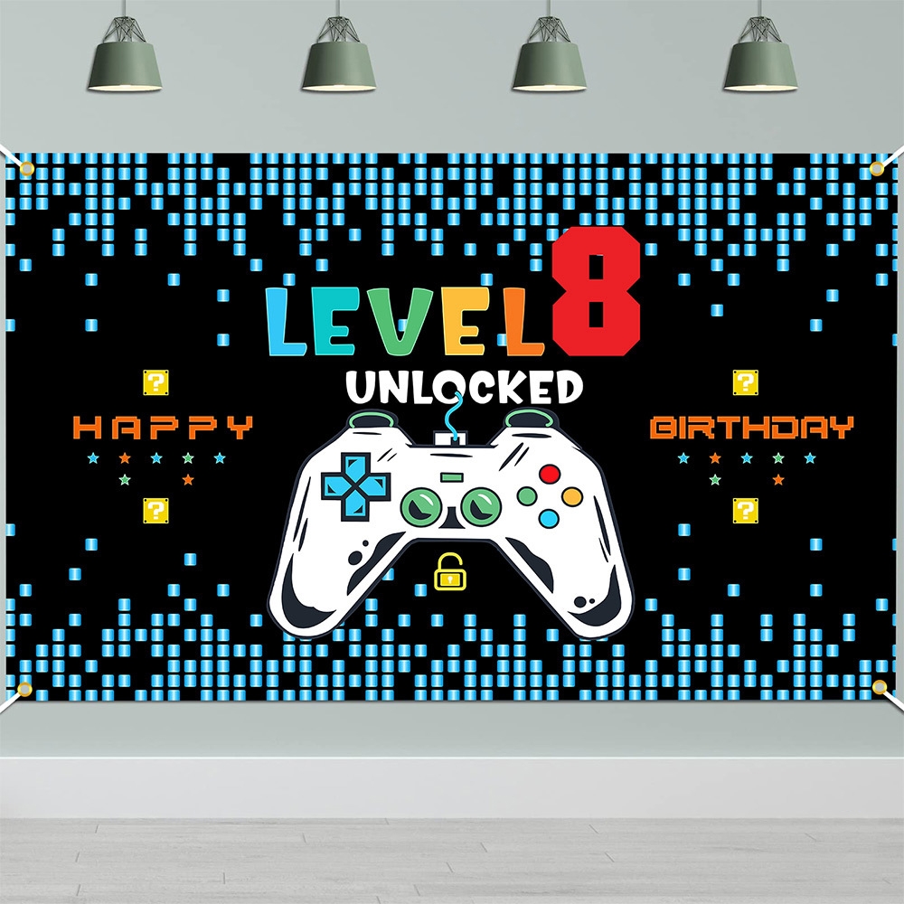 180x110cm Game Console Theme Birthday Background Birthday Party Decoration Banner(2023SRB54) - Shopkiz.com