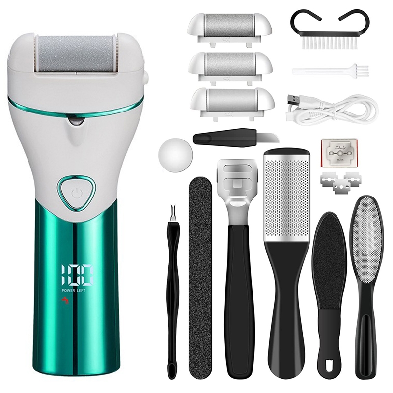 10pcs/set Household Electric Dead Skin Peeling Foot Grinder, Color: Blue - Shopkiz.com