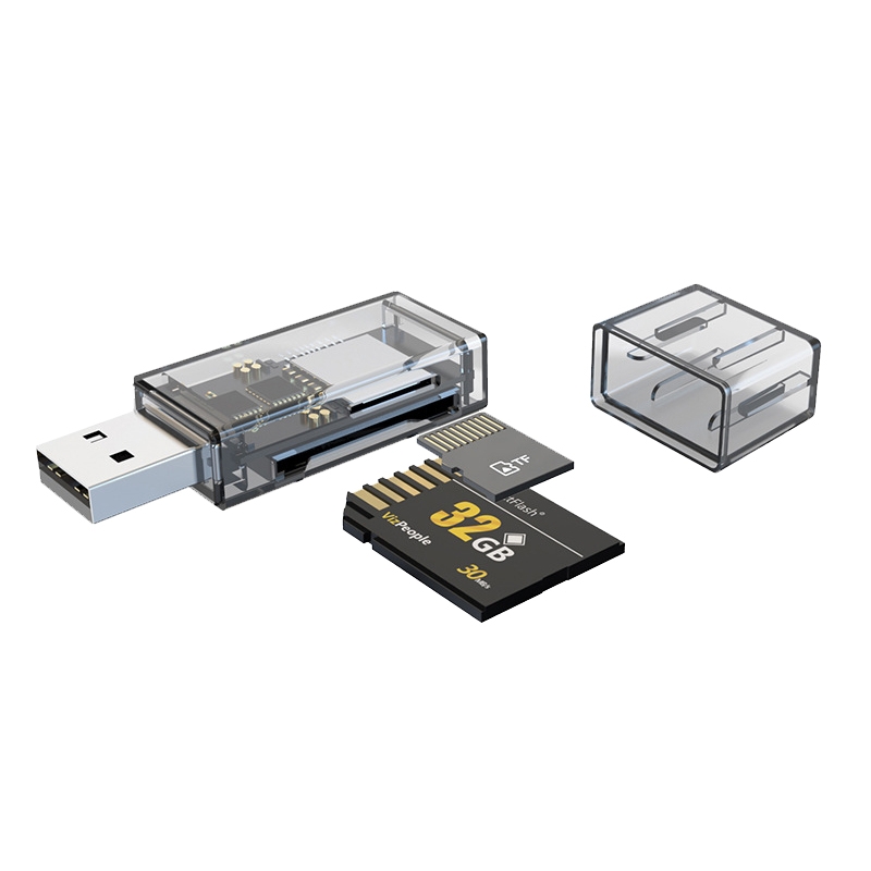 OTG Converter USB To SD/TF 2 In 1 Multi-Function Transparent Card Reader - Shopkiz.com