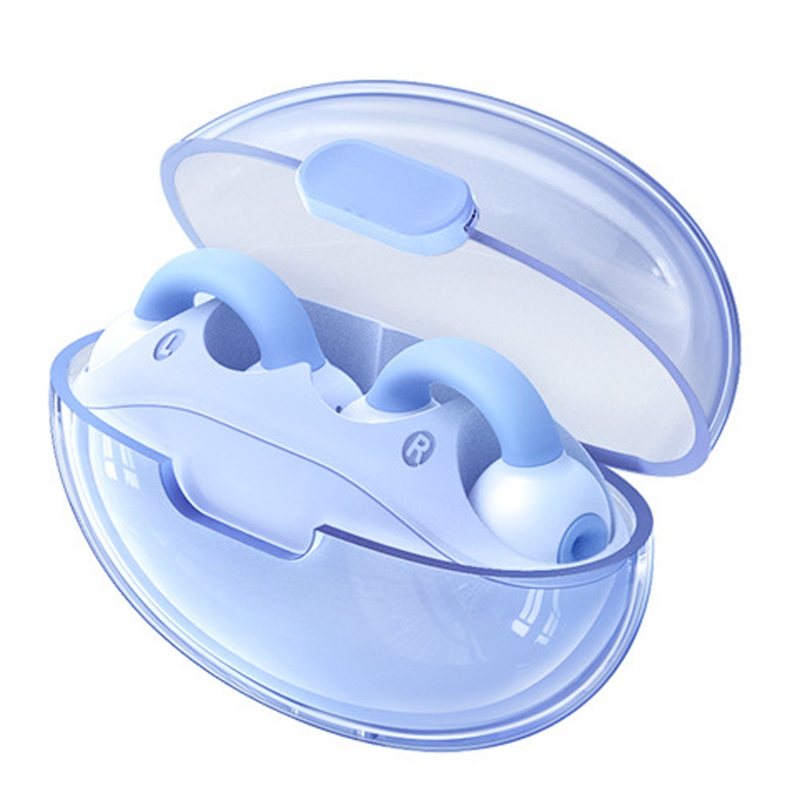 REMAX CozyBuds W15 Transparent Ear Clip Wireless Bluetooth Earphone OWS Sports Earphone(Blue) - Shopkiz.com
