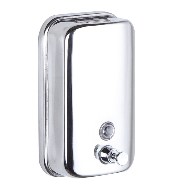 304 Stainless Steel Bathroom Soap Dispenser Simple Hotel Home Wall Mounted Manual Shower Fluid Bottle, Capacity: 800ml Chrome - Shopkiz.com