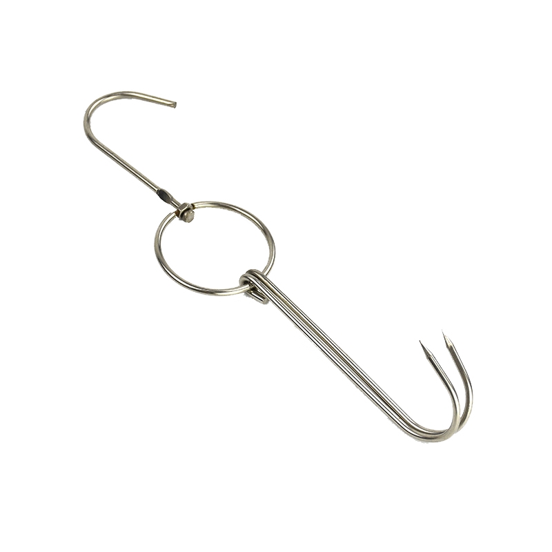 Stainless Steel Double Ring Duck Cooker Hanger Outdoor Barbecue Hanging Hook Stand, Specs: 3 Centi Small Wax Ring 24.5cm - Shopkiz.com