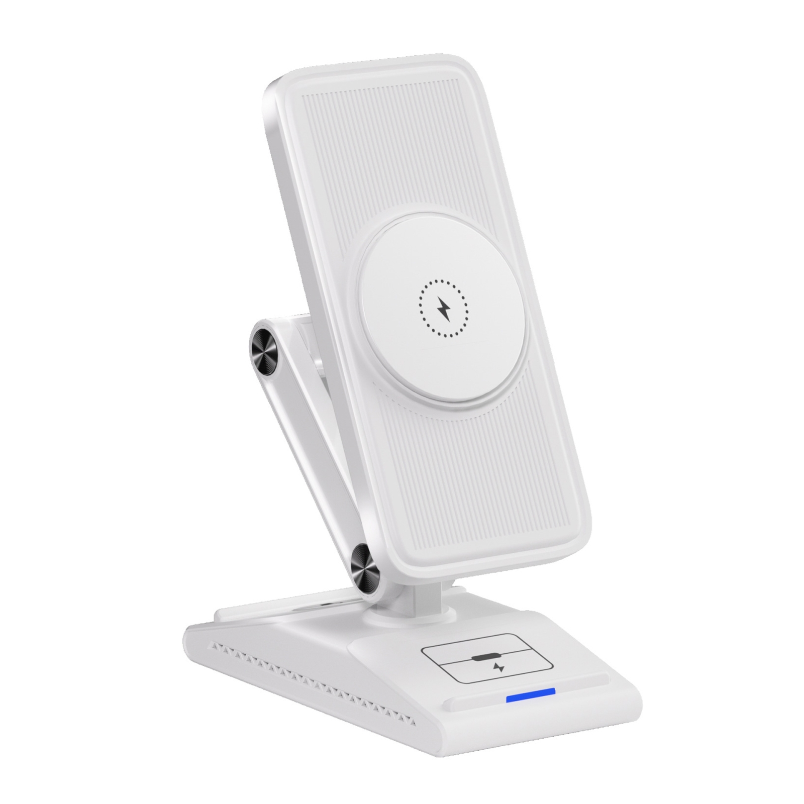 3-In-1 Magsafe Rotating Folding Magnetic Desktop Wireless Charger(White) - Shopkiz.com