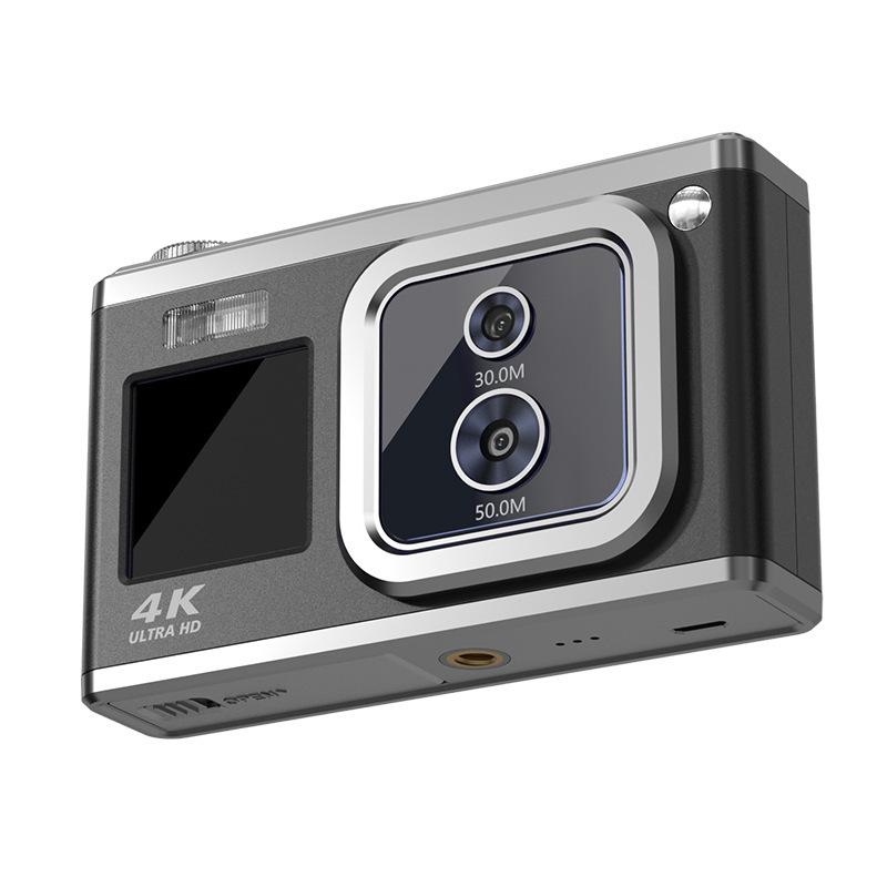 4K HD Optical Dual Lens Digital Camera 50MP Dual Screen Selfie Camera, No Memory(Black) - Shopkiz.com