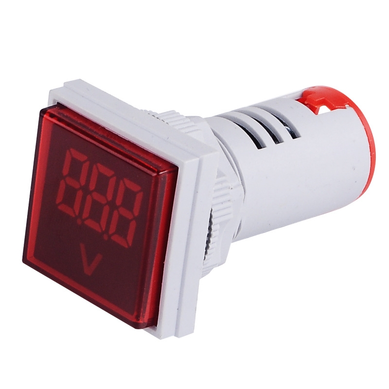 SINOTIMER ST17V AC Voltage Signal Indicator 22mm Square LED Digital Display Voltage Head AC 60-500V(01 Red) - Shopkiz.com