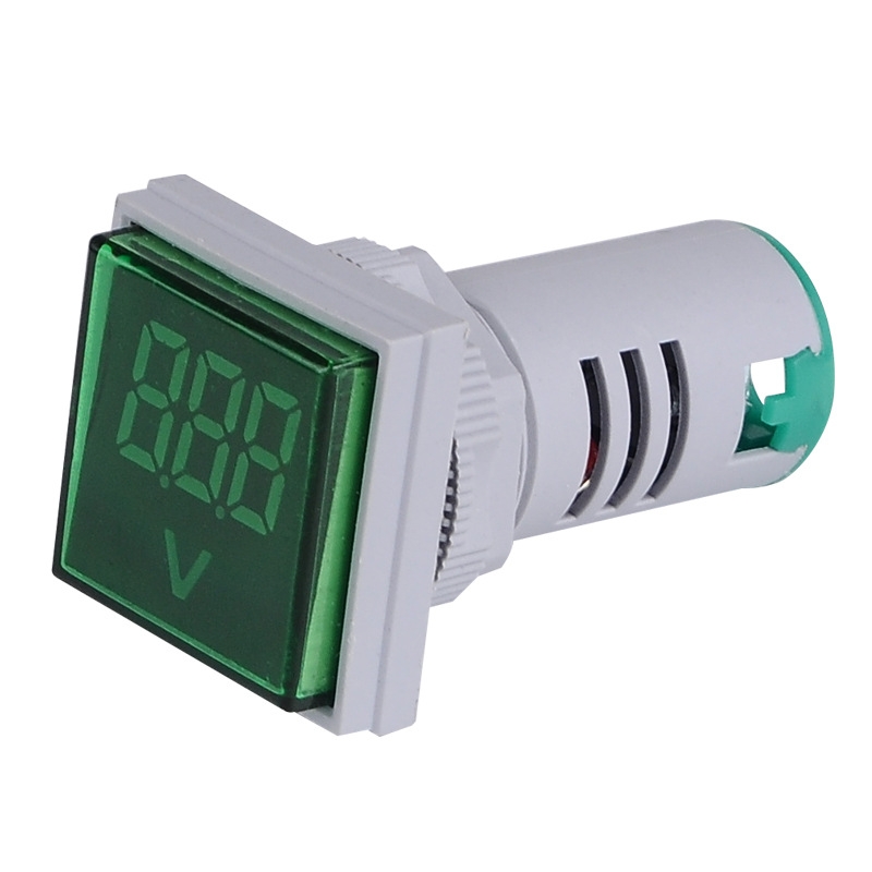 SINOTIMER ST17V AC Voltage Signal Indicator 22mm Square LED Digital Display Voltage Head AC 60-500V(04 Green) - Shopkiz.com