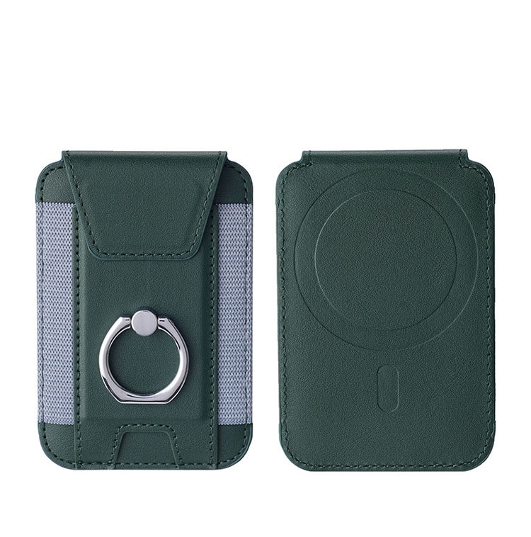 Magsafe Card Holder with Ring Elastic Wallet For iPhone 15/14/13/12 Series(Dark Night Green) - Shopkiz.com