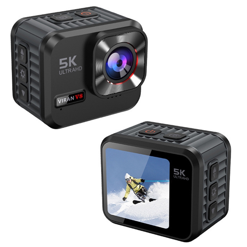 VIRAN V8 5K Ultra-Clear Outdoor Diving Anti-Shake Sports Camera Cycling Helmet Driving Recorder(Black) - Shopkiz.com