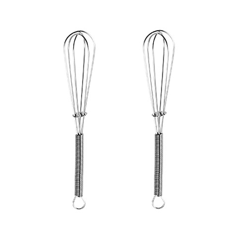 2pcs Household Manual Spring Beater Handheld Stainless Steel Mini Whisk, Size: 7 inch - Shopkiz.com