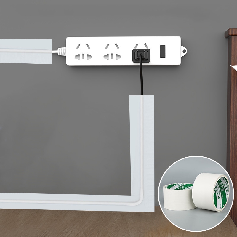 Anti-Biting And Tangled Network Cable Organizer Wire Covering Adhesive Tape, Color: 2 Roll-50mmx5m(White) - Shopkiz.com