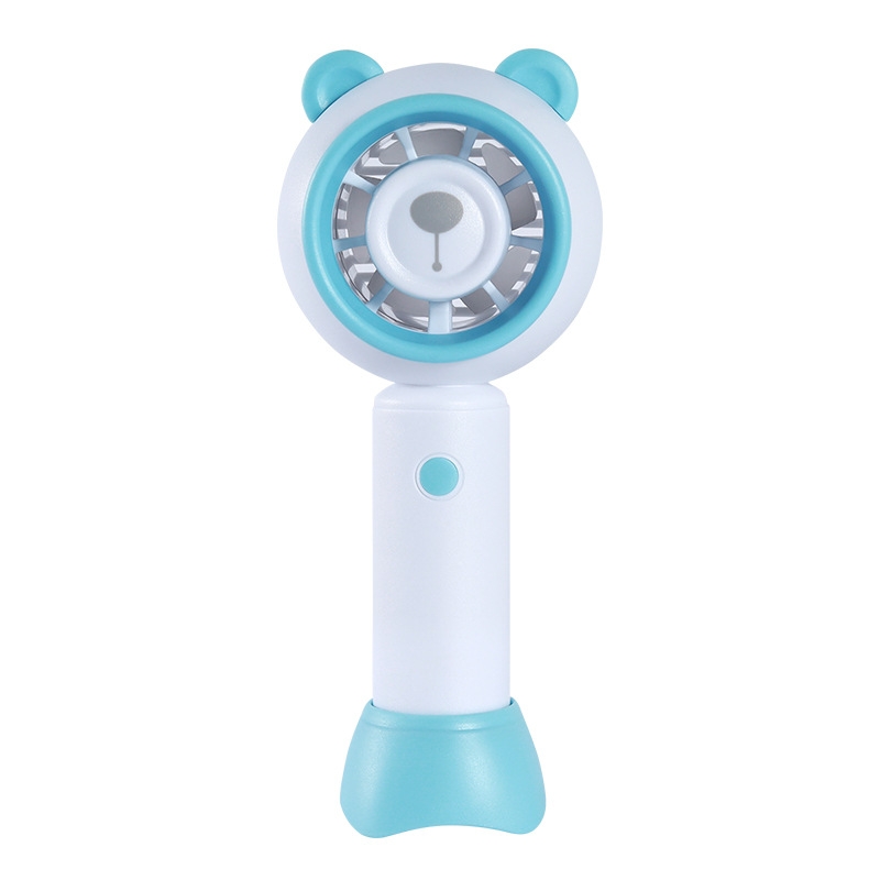 USB Handheld Fan Mini Portable Desktop Cute Cartoon Fan(Blue Bear) - Shopkiz.com