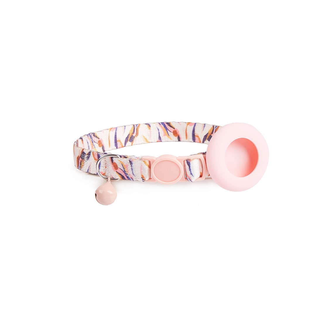 For AirTag Pet Collar Holder Print Design Case with Bell and Safety Buckle, Style: Water Moon - Shopkiz.com