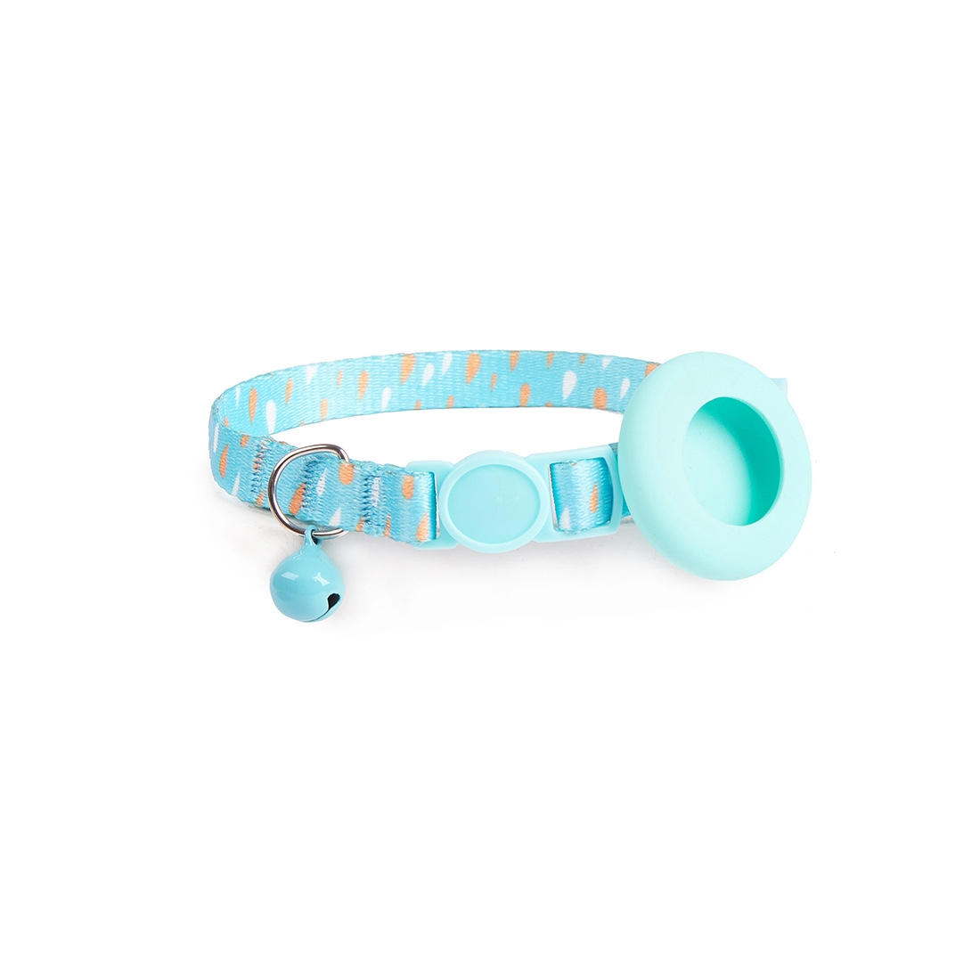 For AirTag Pet Collar Holder Print Design Case with Bell and Safety Buckle, Style: Blue Rainforest - Shopkiz.com
