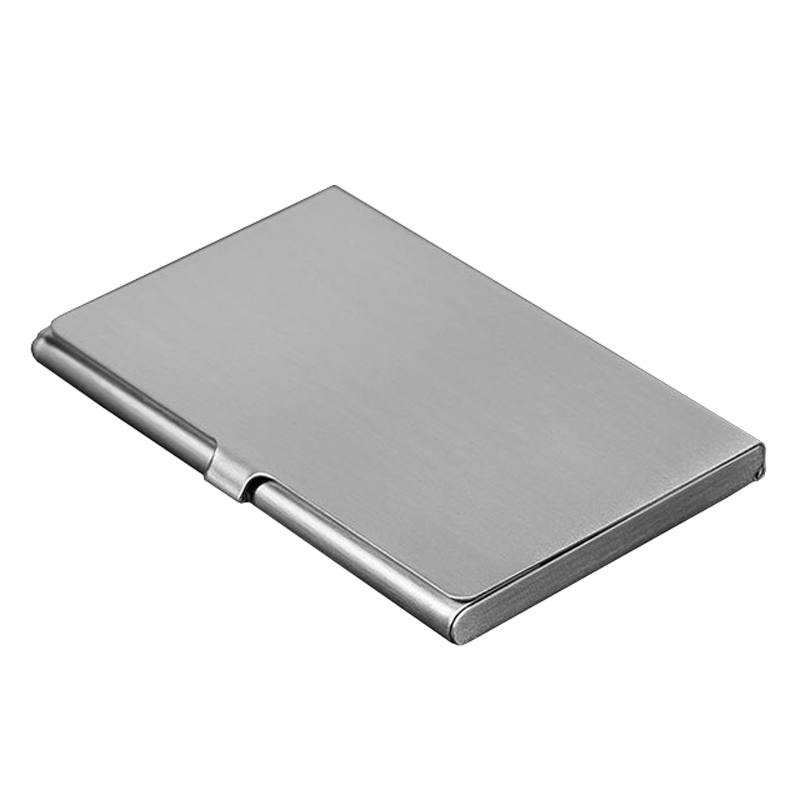 Minimalist Men Business Card Holder Portable Metal Name Card Case, Model: Brushed Matte