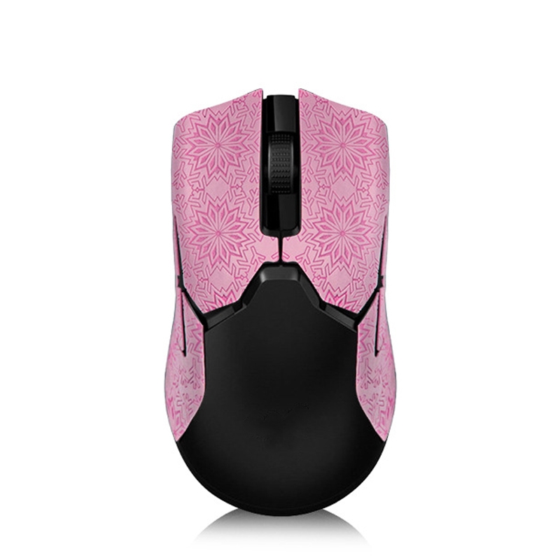 Snowflake Pattern Anti-slip Mouse Stickers For Razer Viper Ultimate Pink Half Surround - Shopkiz.com