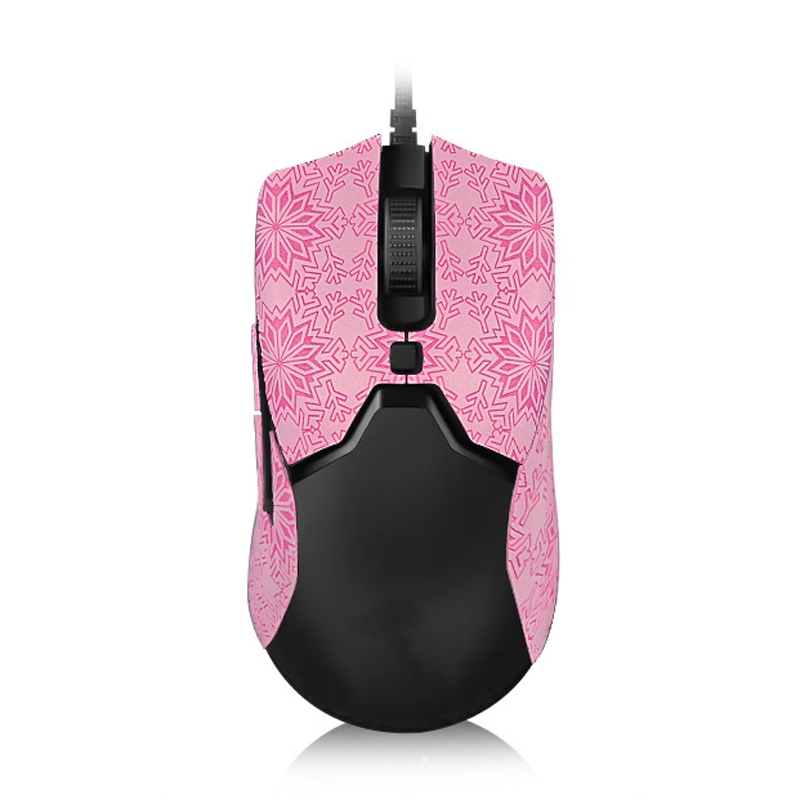 Snowflake Pattern Anti-slip Mouse Stickers For Razer Viper Mini Pink Half Surround - Shopkiz.com