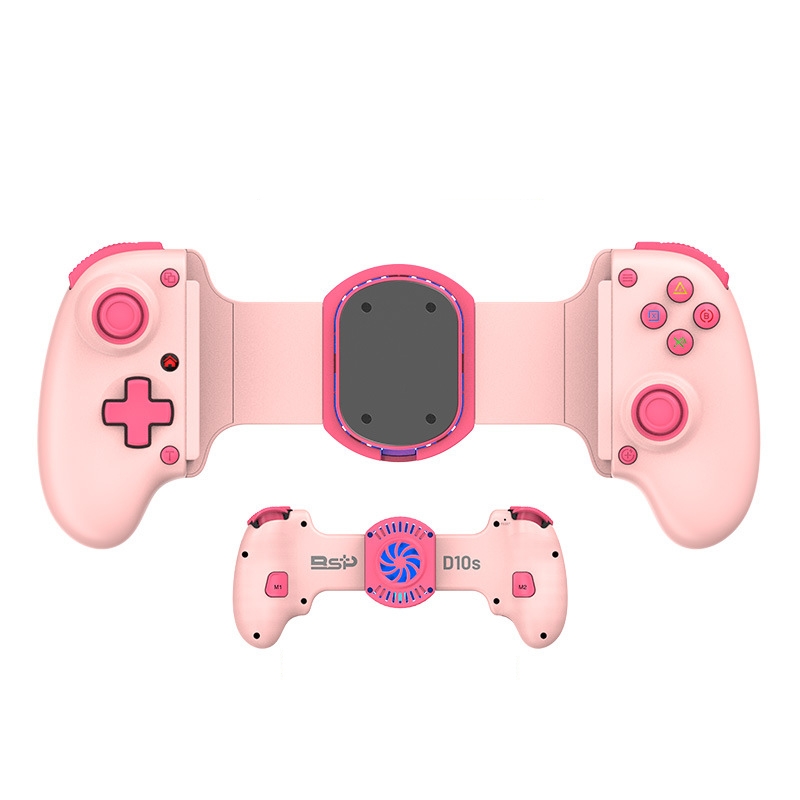 BSP-D10S Wireless Stretch Game Controller With Heat Dissipation Fan for Switch / Android / IOS / PC / PS3 / PS4(Pink) - Shopkiz.com