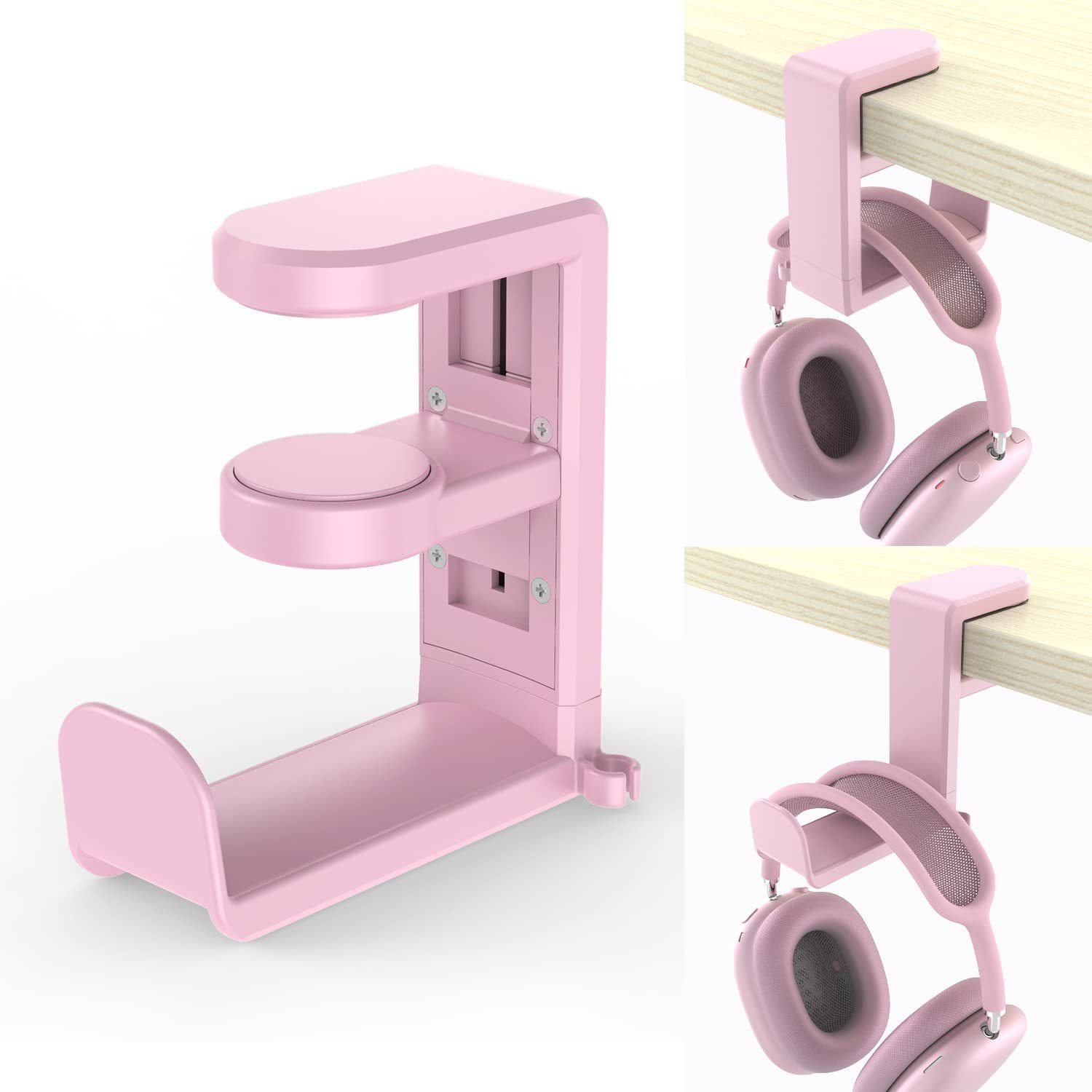 Deskside Clip 360 Degree Rotatable Headphone Holder(Pink) - Shopkiz.com