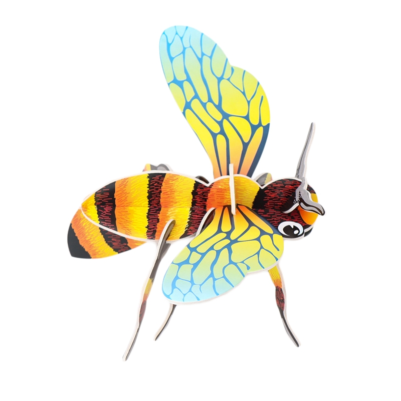 Children Insects Cognition DIY 3D Puzzle KT Board Handmade Simulation Animal Model Toys, Model: Bee - Shopkiz.com