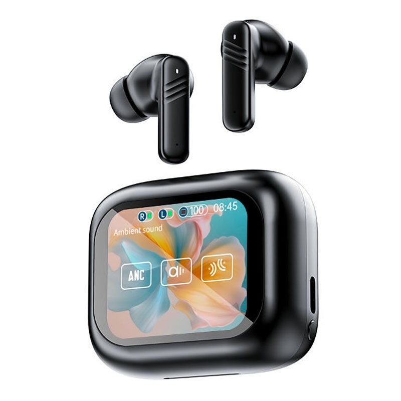 LX-10 Full-Color Touch Screen ANC+ENC Dual Noise Reduction In-Ear Wireless Bluetooth Earphone(Black) - Shopkiz.com