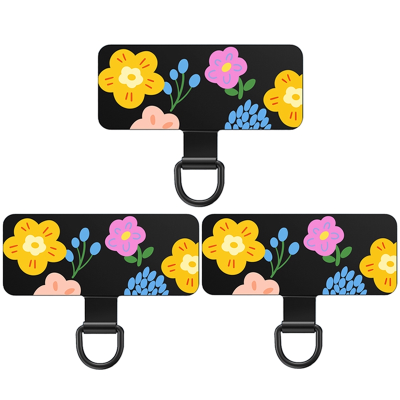 3pcs Stainless Steel Mobile Phone Lanyard Gasket Universal Hand Strap Fixed Connector(Flower Cluster) - Shopkiz.com