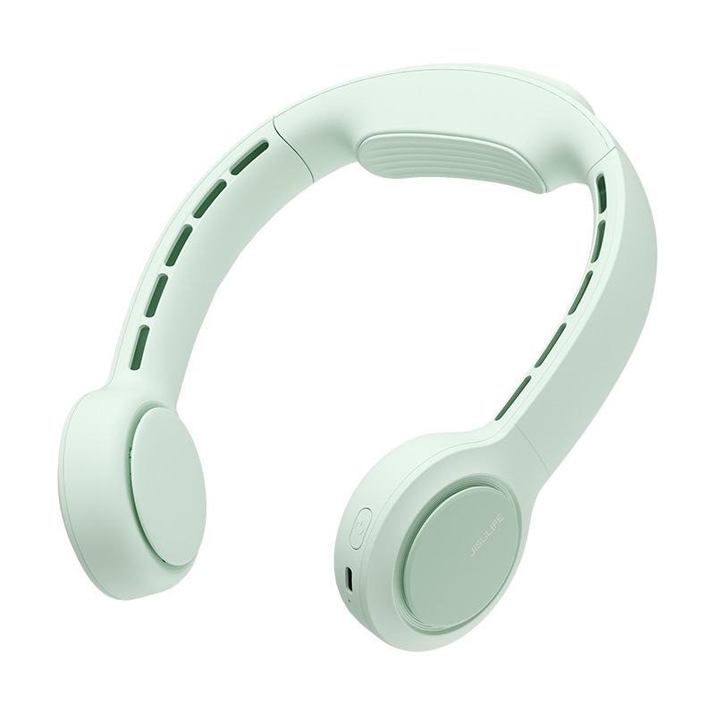 JisuLife FA31 USB Rechargeable Hanging Neck Mini Fan Bladeless Cooling Outdoor High Wind Power Electric Fan(Mint Green) - Shopkiz.com