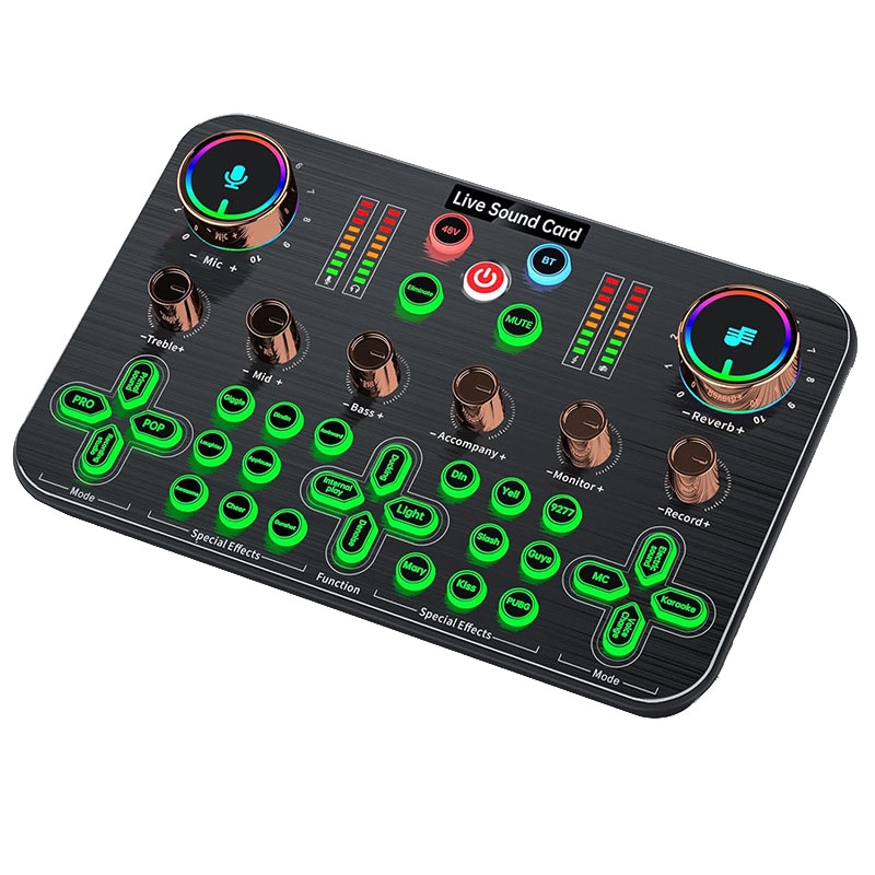 K600 48V English Version Live Dedicated Sound Card(Black) - Shopkiz.com