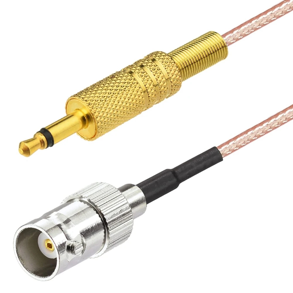 15cm BNC Female To 3.5mm Male Stereo Adapter Coaxial Power Audio RG316 Cable - Shopkiz.com